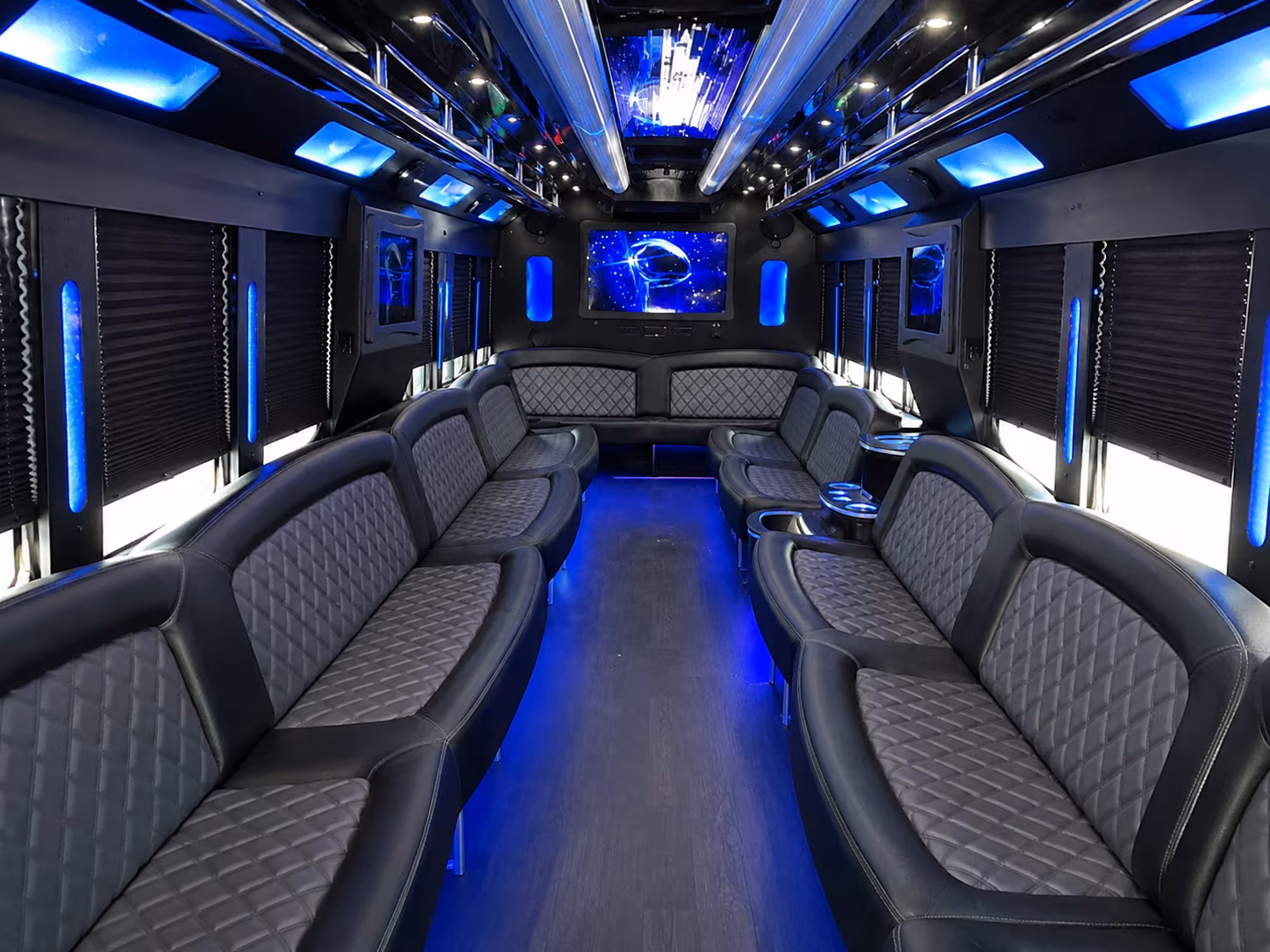 Brownsville Birthday, Sweet 16, & Quinceañera Transportation party bus exterior