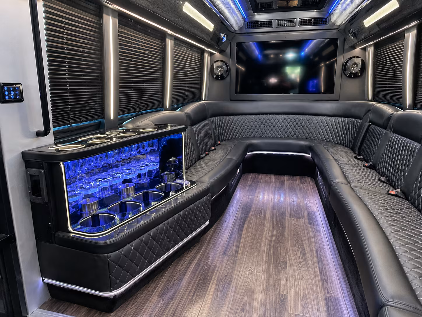 Brownsville Birthday, Sweet 16, & Quinceañera Transportation party bus exterior