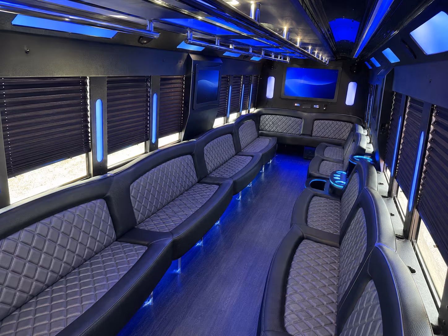 Brownsville Birthday, Sweet 16, & Quinceañera Transportation party bus interior