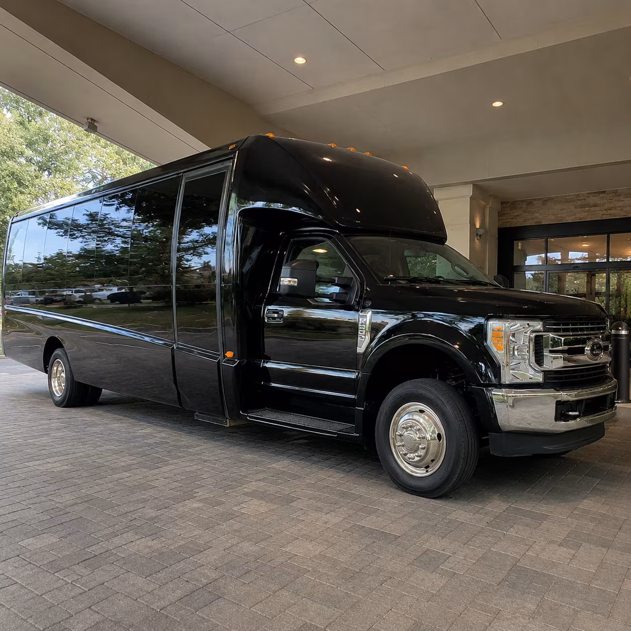 Brownsville Corporate Transportation party bus exterior