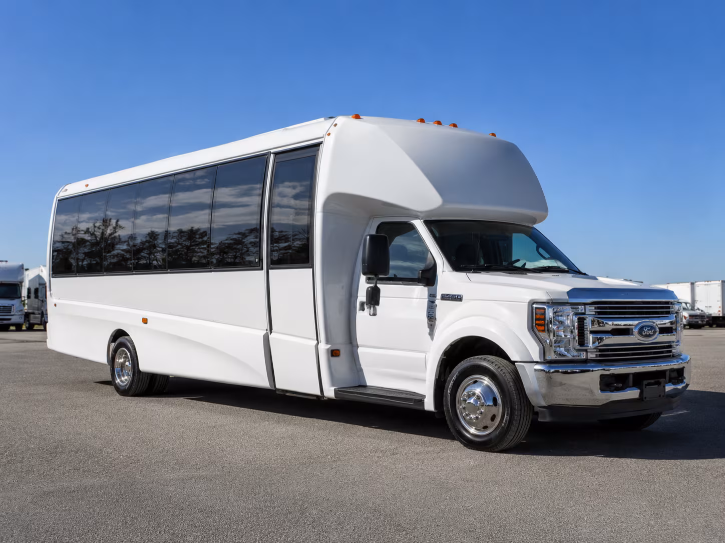Brownsville School Event Transportation party bus exterior