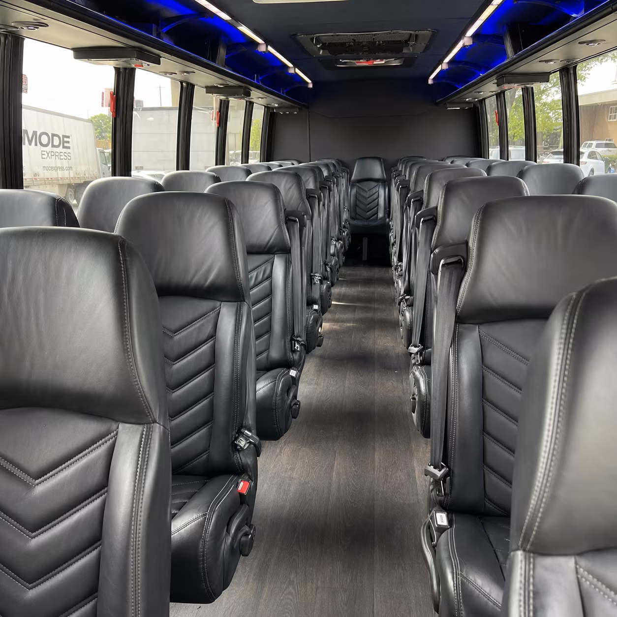 Brownsville School Event Transportation party bus exterior