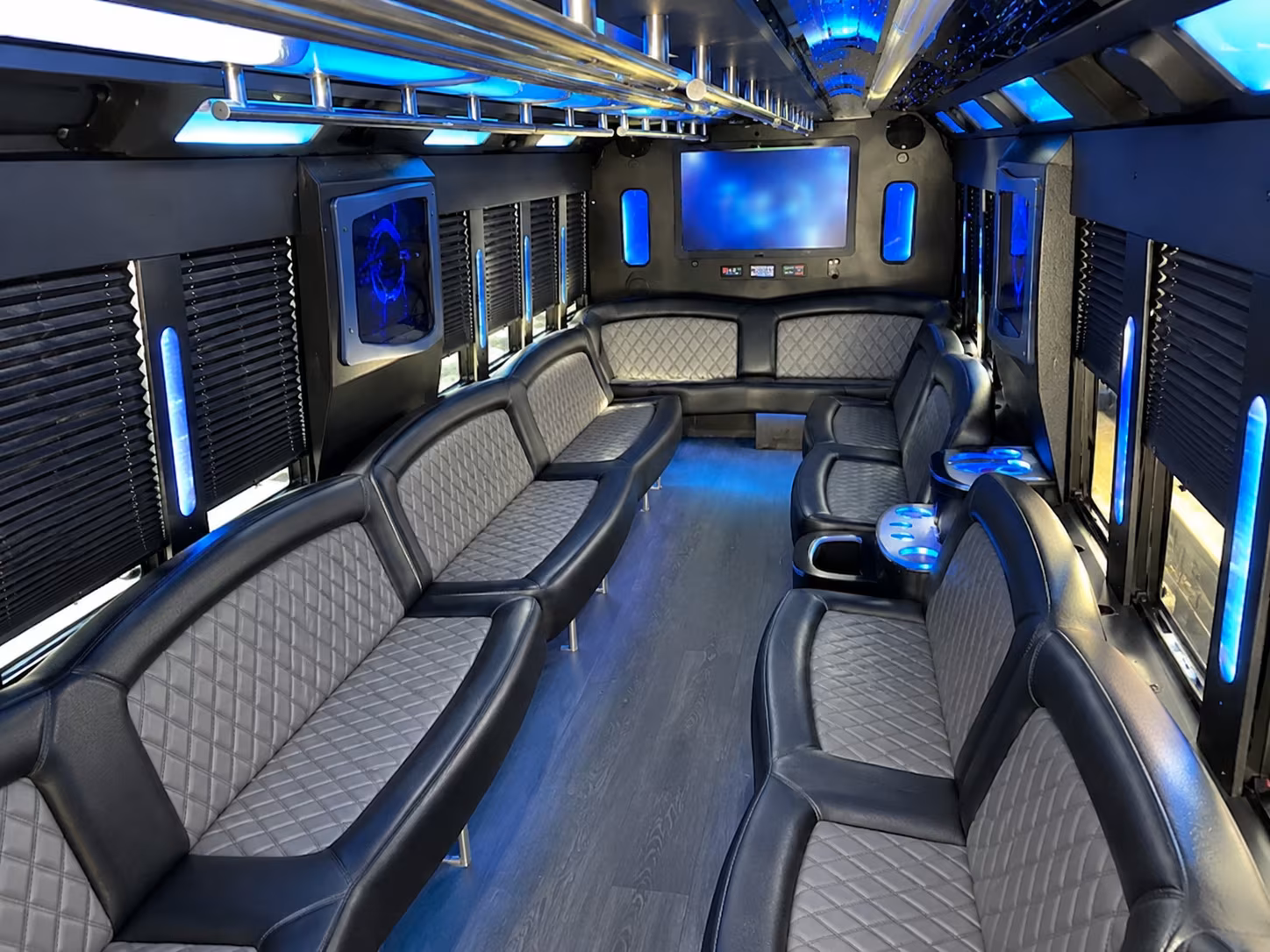 Brownsville Sporting Event Transportation party bus interior
