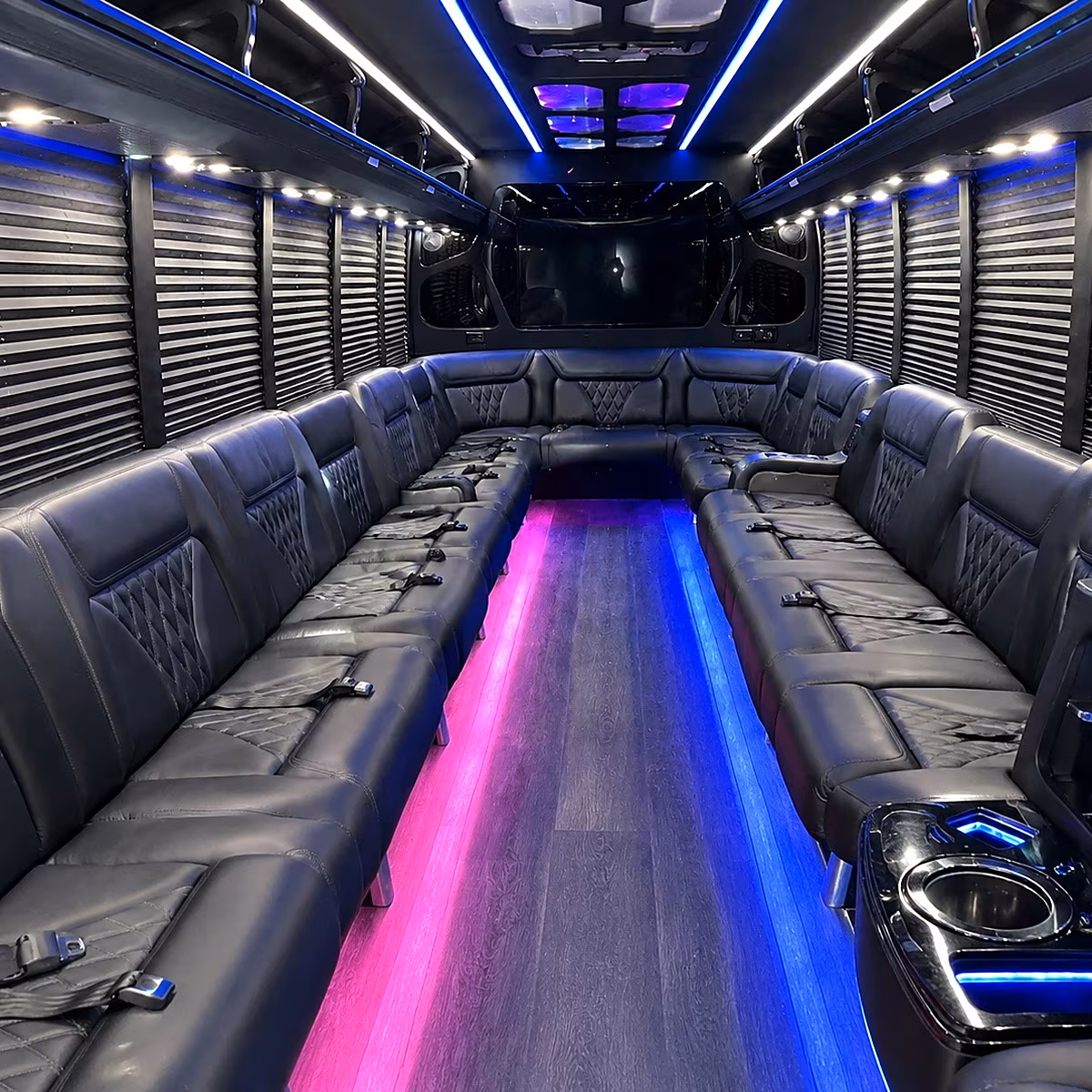 Brownsville Wedding Transportation party bus interior